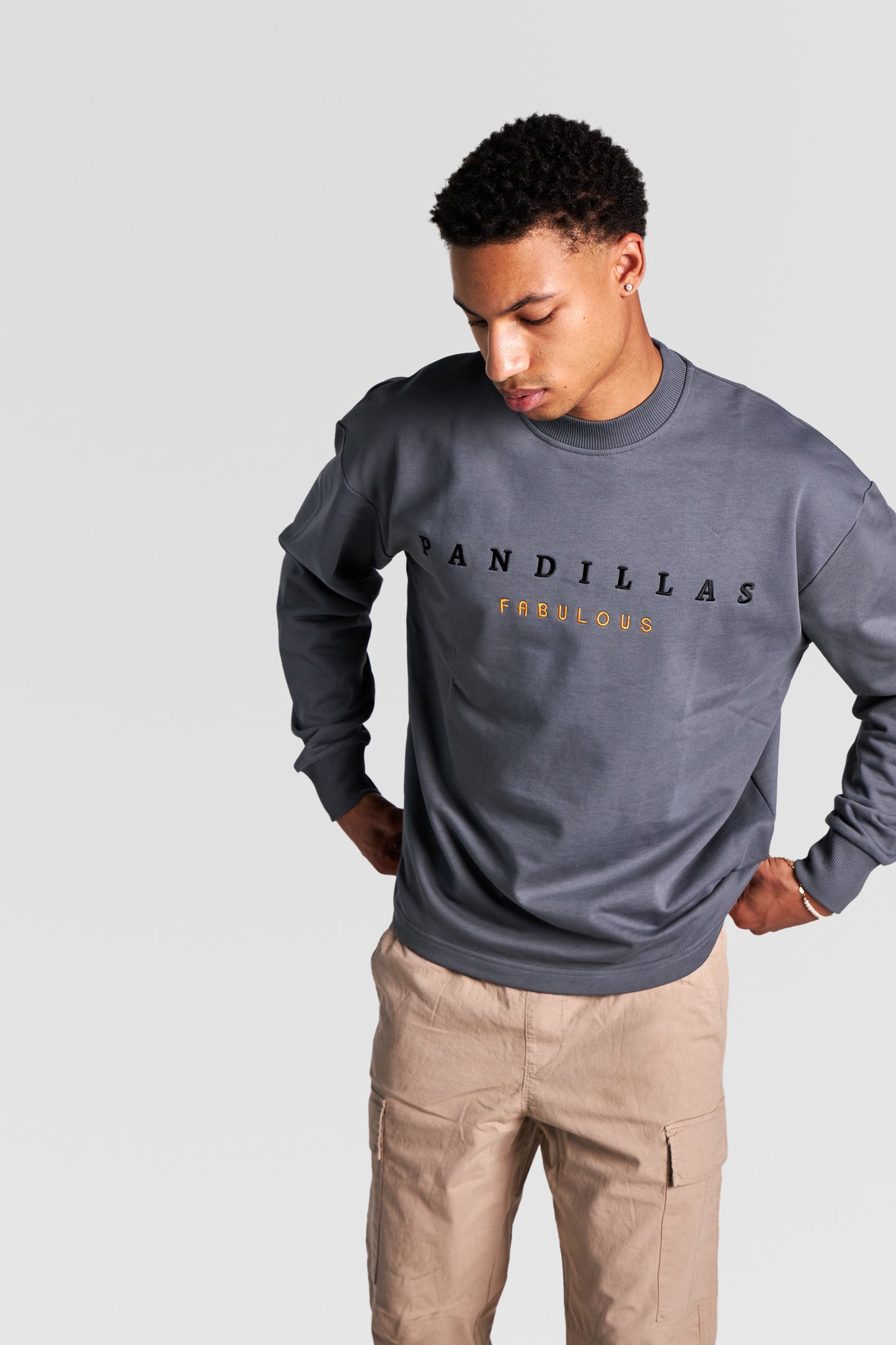 HEAVY "FBLS" T-SWEATER "CHARCOAL GREY"