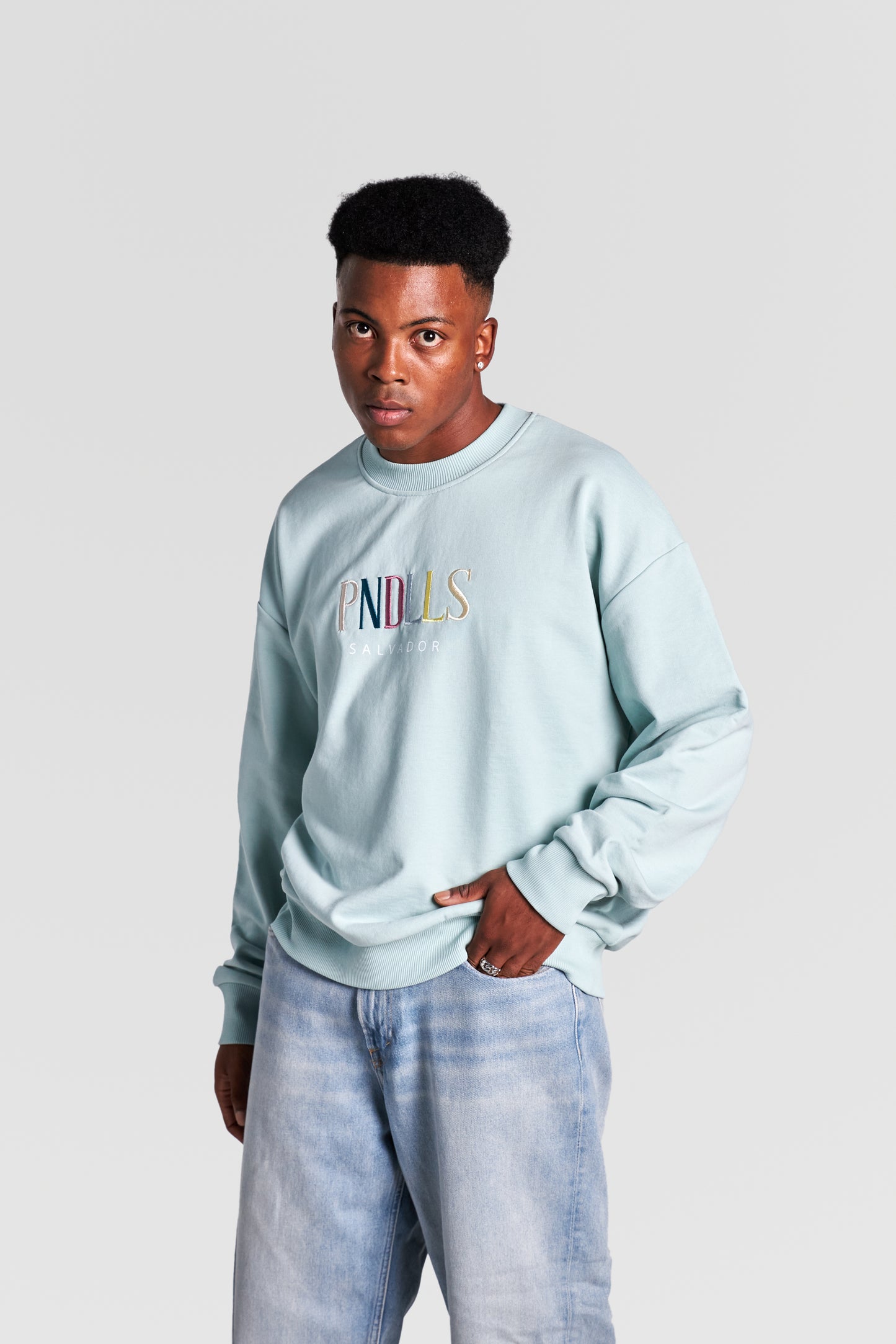 HEAVY "PNDLLS" SWEATER "AQUA GREEN"