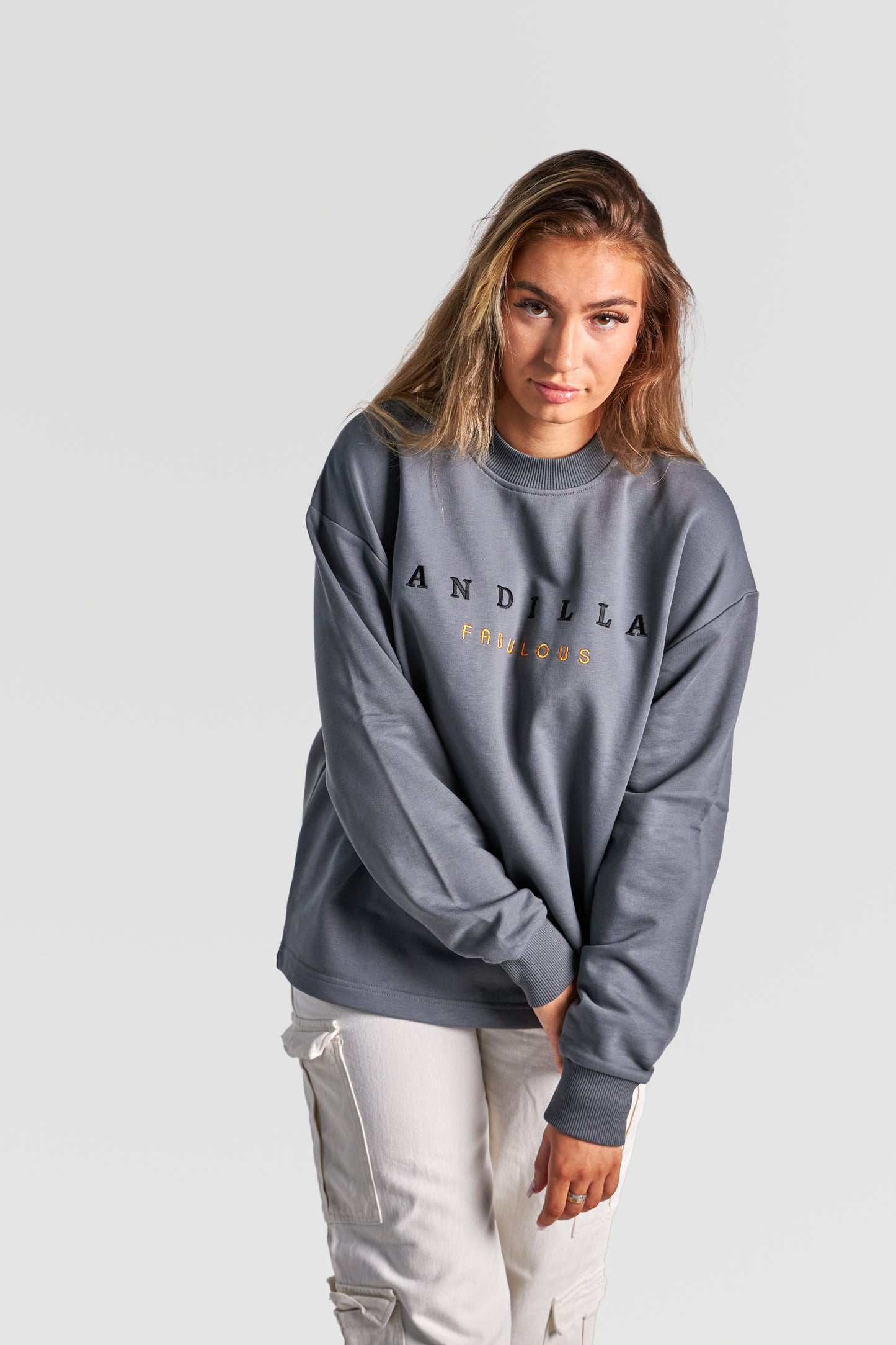 HEAVY "FBLS" T-SWEATER "CHARCOAL GREY"