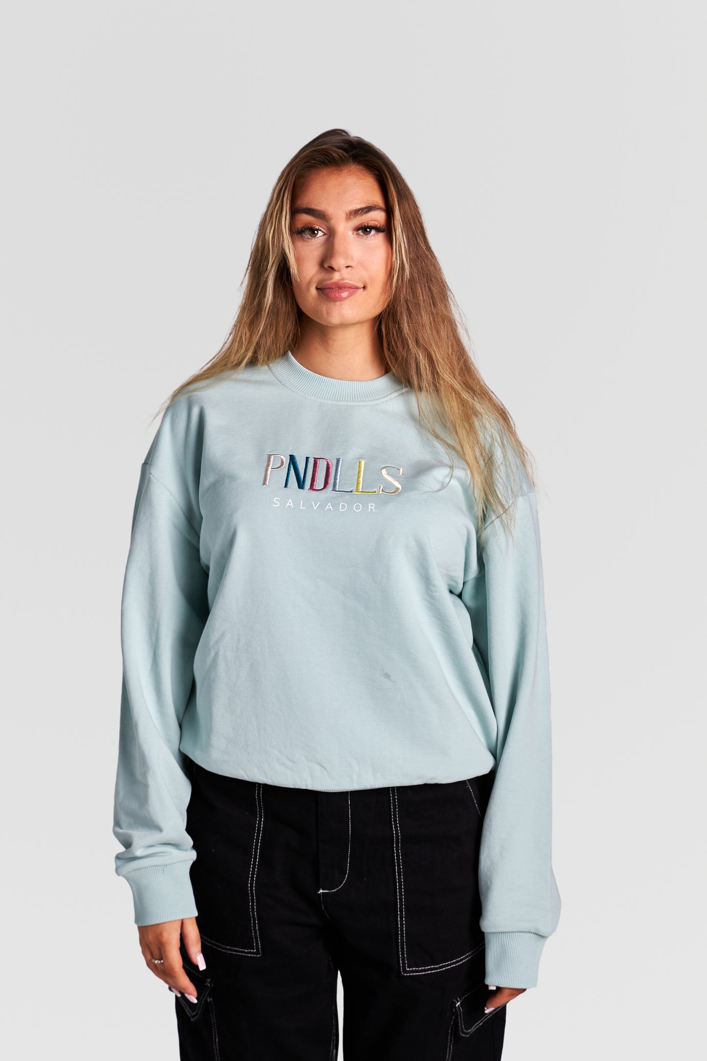 HEAVY "PNDLLS" SWEATER "AQUA GREEN"